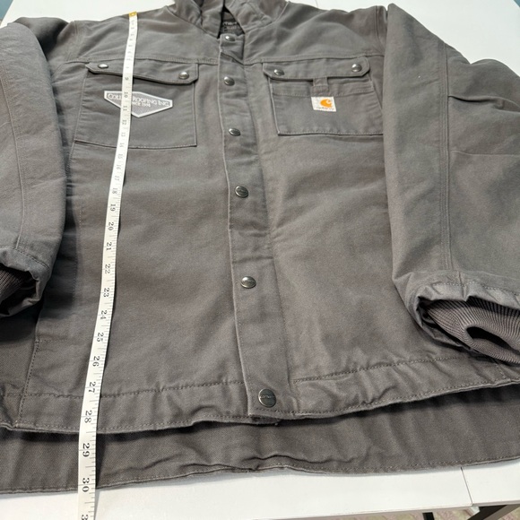 Carhartt Hoodie Utility Jacket Men’s XL Sherpa Lined Washed Duck Outerwear Gray - Picture 14 of 15